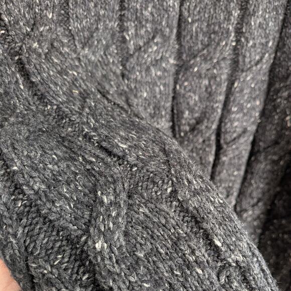 Shawl Collar Cardigan Sweater Mens L Gray Wool Blend Cable Knit Heritage Classic - Picture 5 of 10